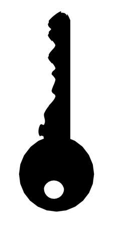 Key silhouette isolated on white background. Vector illustrationのイラスト素材