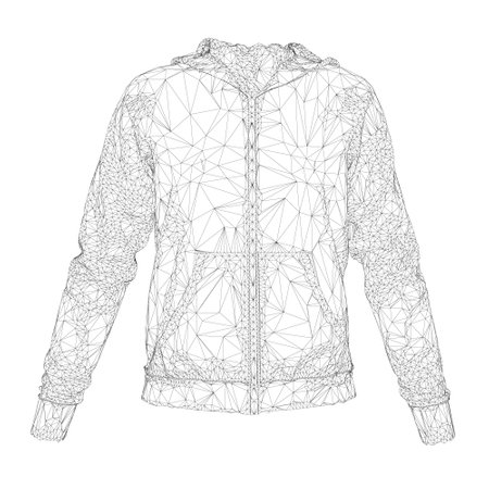 Low poly blazer frame with pockets isolated on white background. 3D. Vector illustrationのイラスト素材