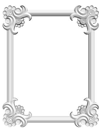 Decorative frame for paintings or photographs isolated on white background. 3D. Vector illustrationのイラスト素材