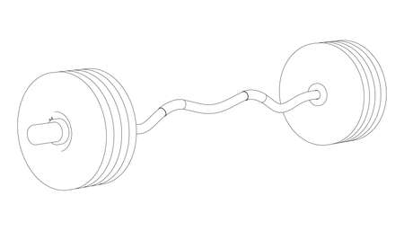 Contour of a sports bar from black lines isolated on a white background. Perspective view. Vector illustrationのイラスト素材