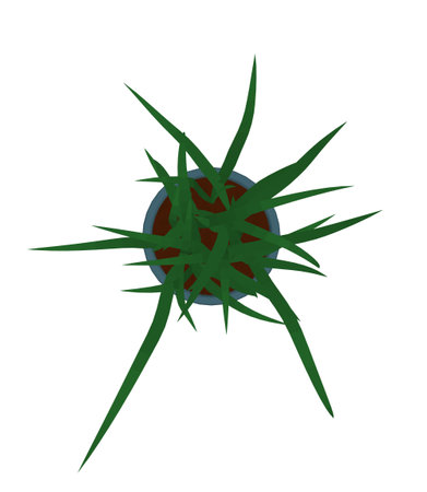 Plant in flower pot polygonal. filled vector sign. Home plant symbol. Flowers in pots painted polygonal on a white background. Vector drawing. 3D.のイラスト素材