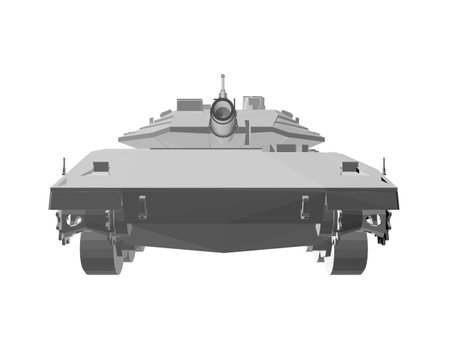 Isolated vector image for military concepts. Military tank. Military equipment. Blueprint of realistic tank. Industrial drawing. War vehicle in polygonal style. Vector illustration. 3D..のイラスト素材