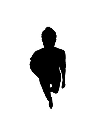 Silhouette Business woman walk with a folder of documents in his handsのイラスト素材