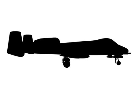 Combat aircraft silhouette. Side view Vector illustrationのイラスト素材