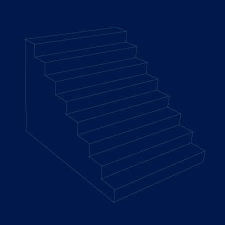 Flat design contour stairs vector illustrationのイラスト素材