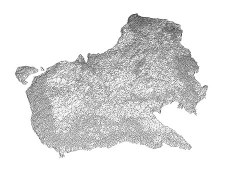 A map of the Australia with a lot of dots on it. The map is black and whiteのイラスト素材