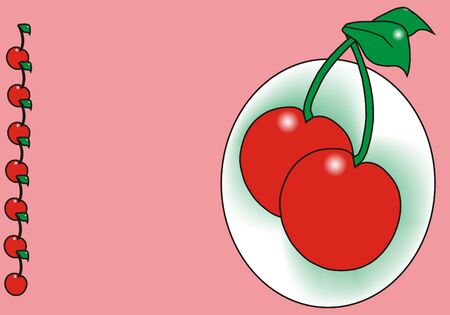Cherry on Pink background