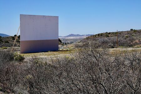 An abandoned drive-in movie theatre in the Arizona desert.の写真素材