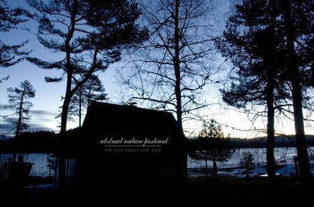 silhouetted abstract background or postcard imageの写真素材