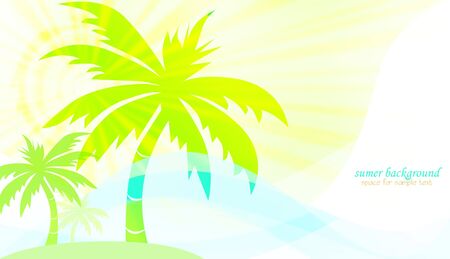 summer illustration with space for add textの写真素材