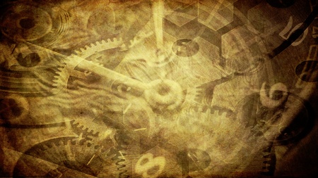 vintage art illustration with time concept の写真素材