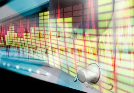 sound background with equalizer collage images