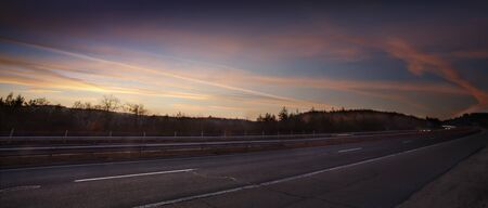 HDR sunset over the highwayの写真素材