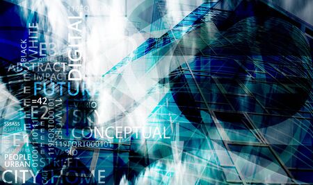 abstract future conceptual background with many words