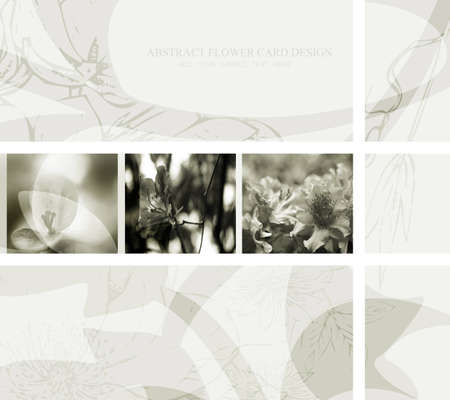 abstract flower card design in black and white toningの写真素材