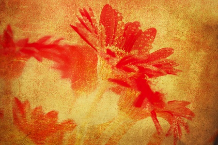 abstract decoration background with textured red flowerの写真素材