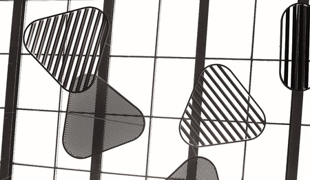 modern metal architectural detail background in black and white