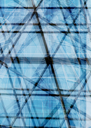 architectureal abstract line background- modern buildings conceptual plane の写真素材