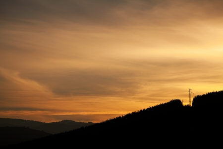 sunset low light minimalistic industrial background landscape の写真素材