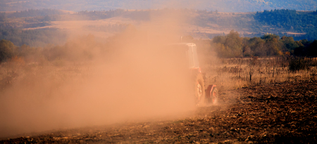 vintage panoramic agriculture industrial in autumn time