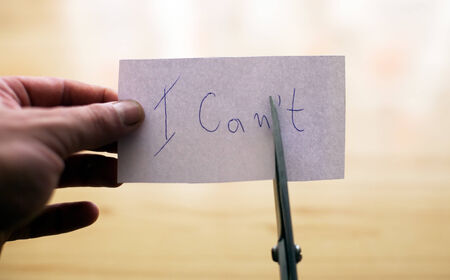 I Can conceptual background handwritten on white note.の写真素材