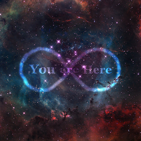 abstract infinity cosmos background with text added