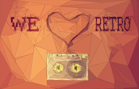 asbtract poster for retro music lover, low poly style