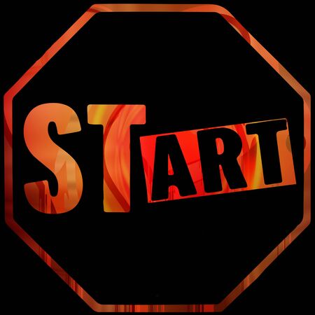 abstract pop-art start or stop art sign illustrationの写真素材