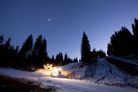 night over the slopes in Pamporovo, Bulgaria