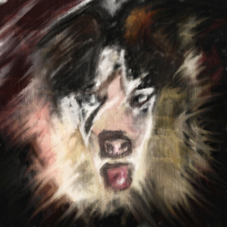 abstract watercolor art painting of woolf, animal oil art painting,