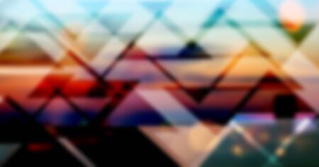 Modern blurred colorful city details abstract background with lines and trianglesの写真素材