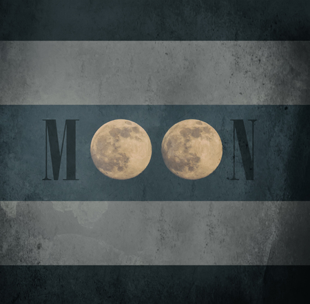 Grunge abstract art poster on moon themathicの写真素材