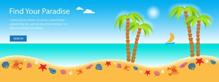 Banner for travel site. Vector illustrationのイラスト素材