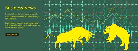 Vector illustration design for business  website with bear and bull - eps 10のイラスト素材