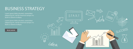 Flat design modern vector illustration  concept of  business site with mobile phone, envelope, hands and pen and paper  - eps 10のイラスト素材