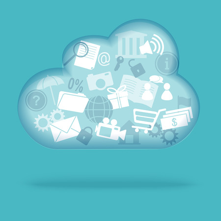 Cloud computing concept. Vector illustration. EPS 10.のイラスト素材