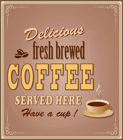 vector illustration banner for coffee on the vintage background- eps10のイラスト素材