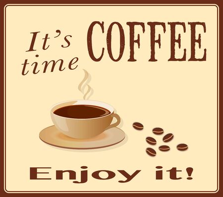 vector illustration banner for coffee on the vintage background- eps10のイラスト素材