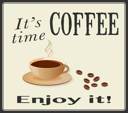 vector illustration banner for coffee on the vintage background- eps10のイラスト素材