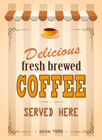 vector illustration banner for coffee on the vintage background- eps10のイラスト素材