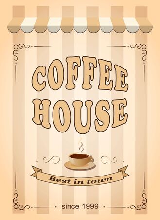 vector illustration banner for coffee on the vintage background- eps10のイラスト素材