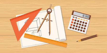 Flat design modern vector illustration  business concept  with calculator  のイラスト素材