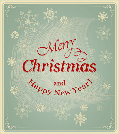 vector illustration christmas card on the grey backgroundのイラスト素材