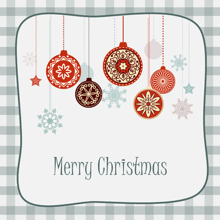 Vector design of christmas card with hand drawn elements of mandalas and snowflakes. EPS 10.のイラスト素材