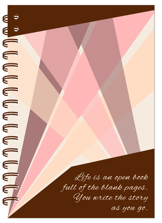 Hand drawn abstract  design for decorate book, notebook, case, stationery. Mock up of the notebook. Cover A5 template. EPS 10.のイラスト素材