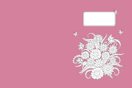 Creative cover design with hand drawn floral composition for decorate book, notebook, sketchbook, copybook, case, stationery.のイラスト素材