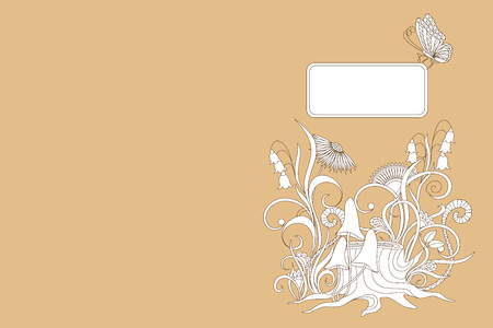 Creative cover design with hand drawn illustration for decorate book, notebook, sketchbook, copybook, case, stationery.のイラスト素材