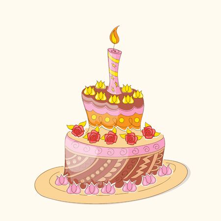 Vector illustration colorful invitation card cupcake with currant. Print with text Enjoy your sweet life. eps10.のイラスト素材