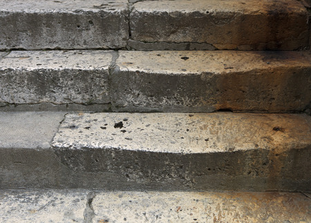 stone stairs colored with corroded scraps