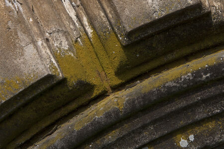 lichen-covered architectural detailの写真素材